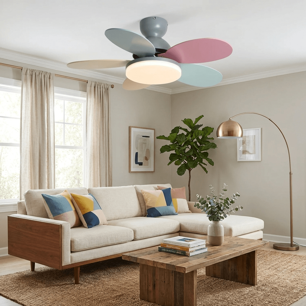 Ventilador de Techo con Luz, Montaje en Superficie ABS