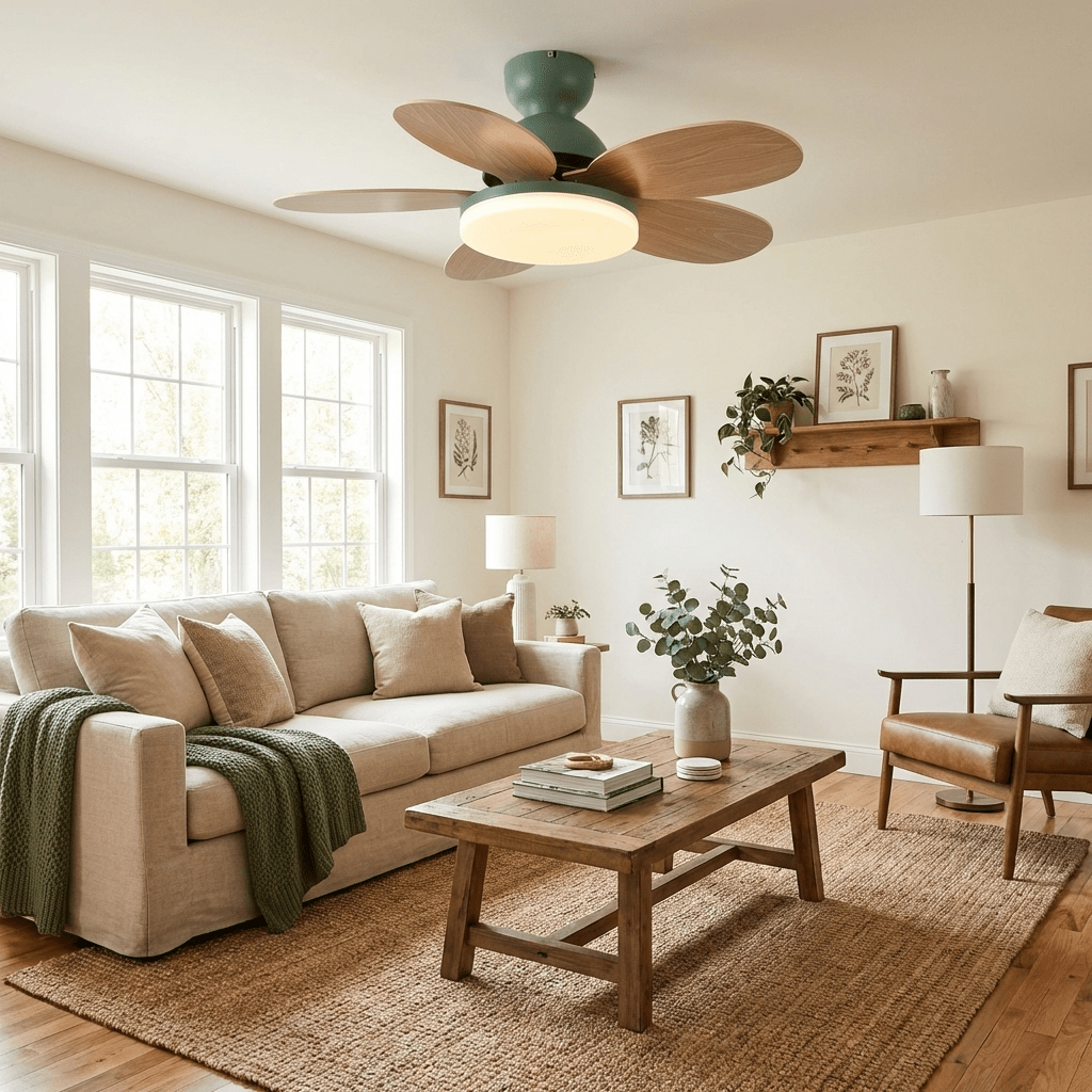 Ventilador de Techo con Luz, Montaje en Superficie ABS