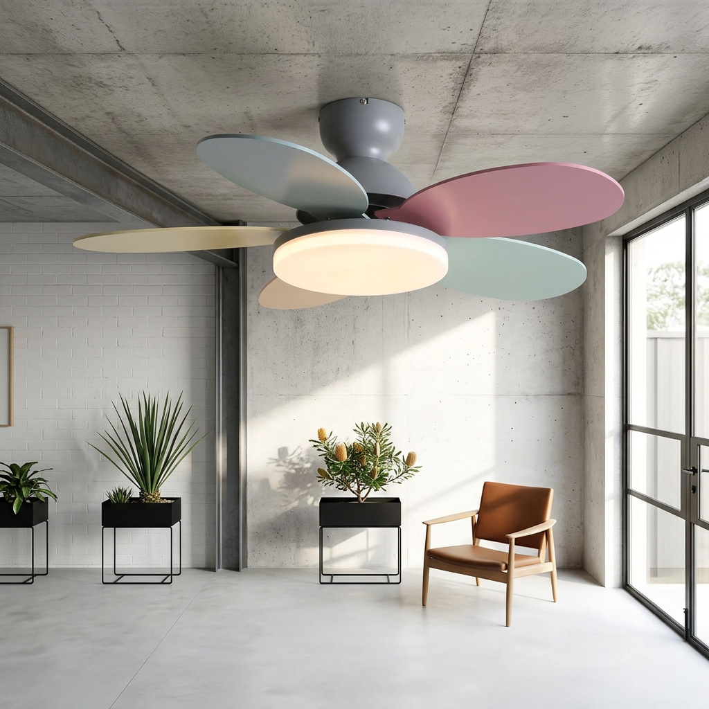 Ventilador de Techo con Luz, Montaje en Superficie ABS