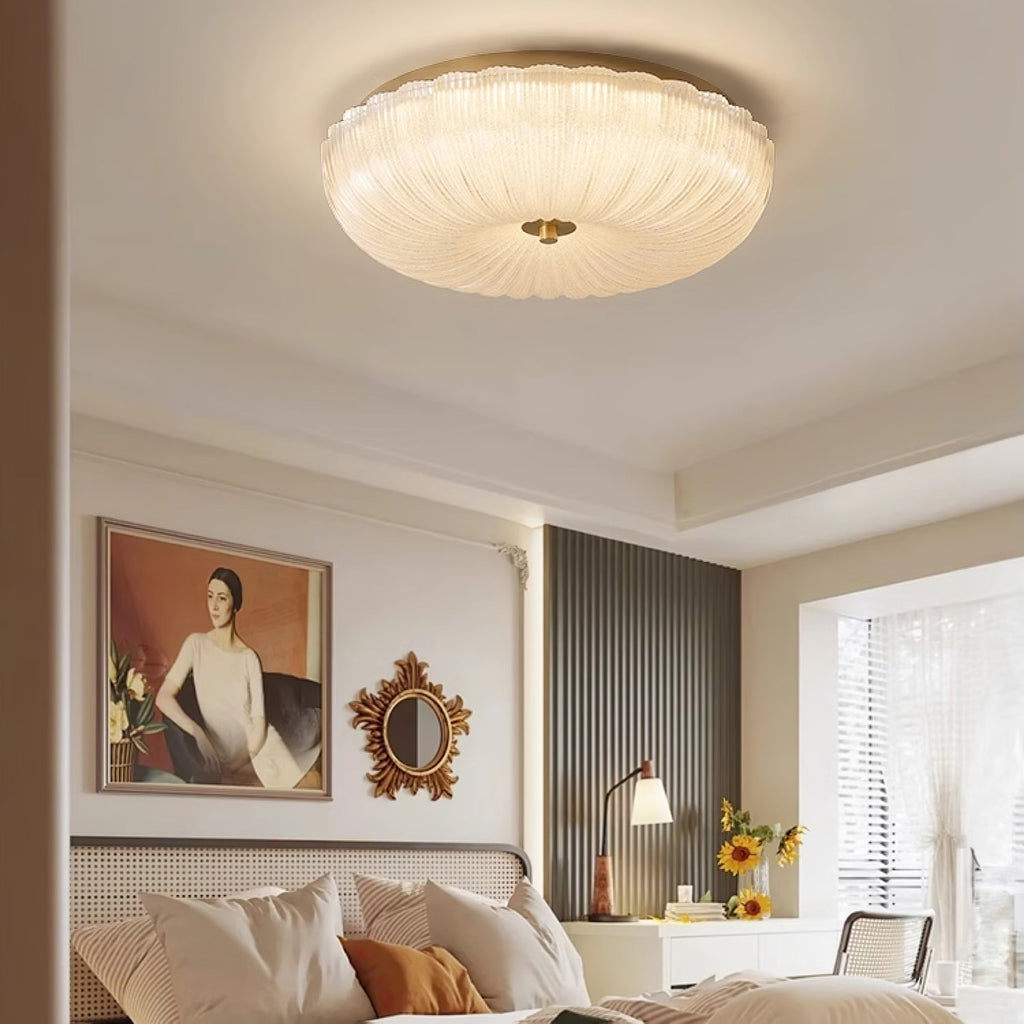 Lámpara de Techo Empotrada - Lámpara de Techo LED con Vidrio Ripple