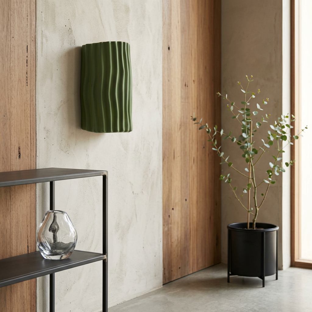 Aplique de pared de resina acanalada
