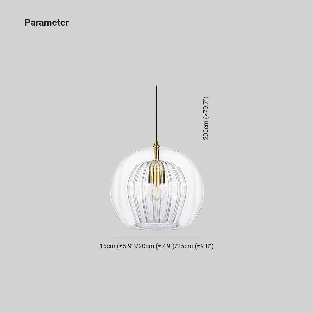 Lámpara Colgante de Vidrio Elara Haus - Iluminación de Cocina en Vidrio Claro y Ámbar
