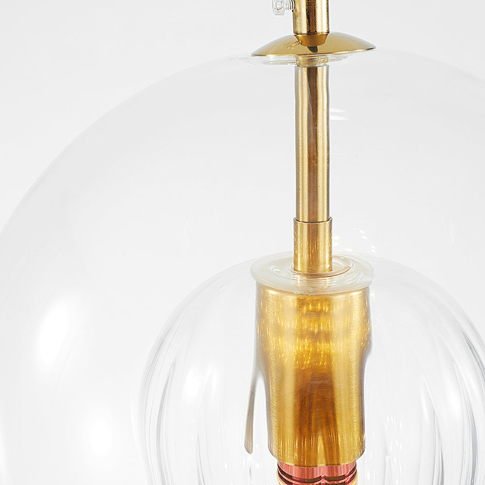 Lámpara Colgante de Vidrio Elara Haus - Iluminación de Cocina en Vidrio Claro y Ámbar