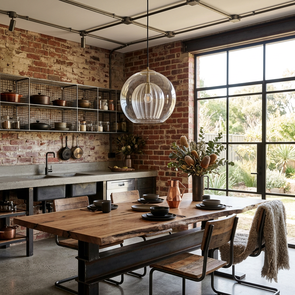 Lámpara Colgante de Vidrio Elara Haus - Iluminación de Cocina en Vidrio Claro y Ámbar
