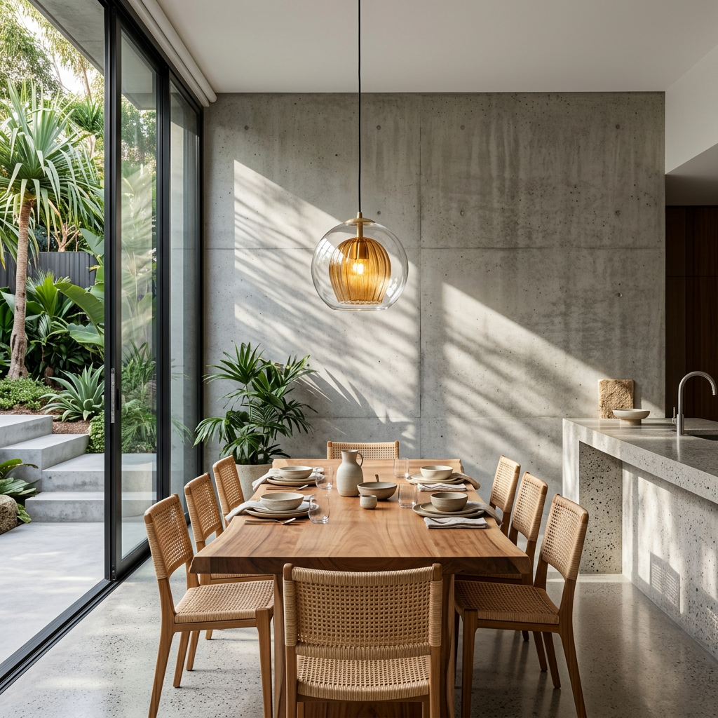 Lámpara Colgante de Vidrio Elara Haus - Iluminación de Cocina en Vidrio Claro y Ámbar