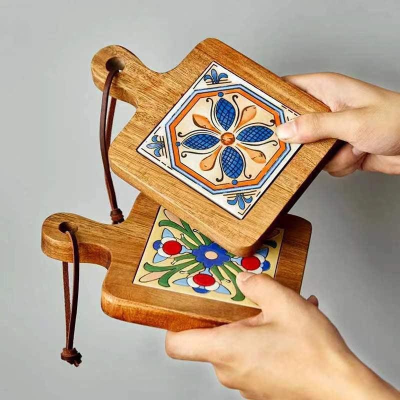 Elara Haus Heritage Timber & Ceramic Trivet