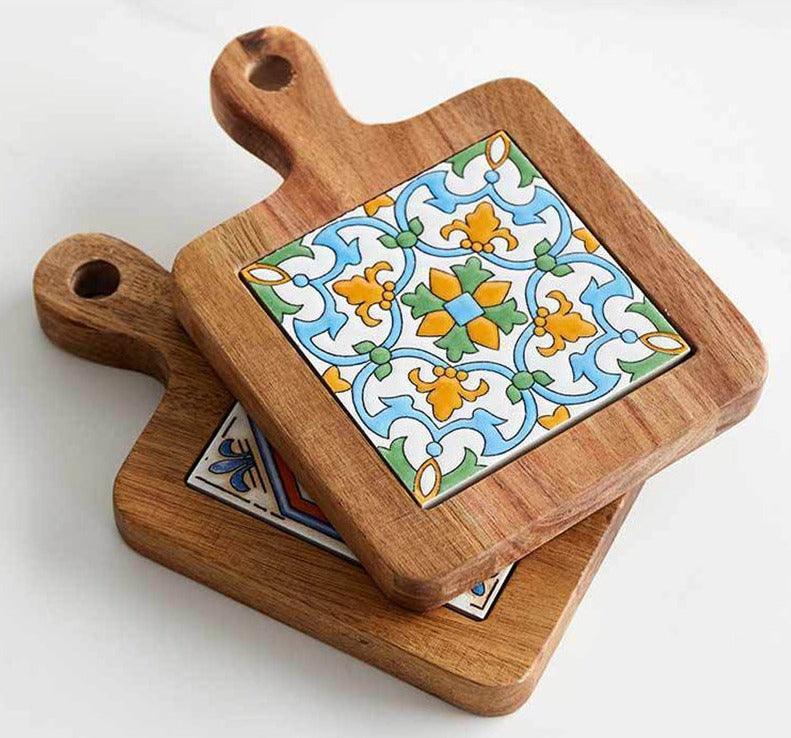 Elara Haus Heritage Timber & Ceramic Trivet