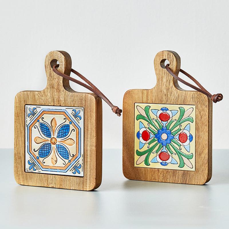 Elara Haus Heritage Timber & Ceramic Trivet