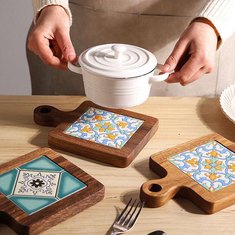 Elara Haus Heritage Timber & Ceramic Trivet