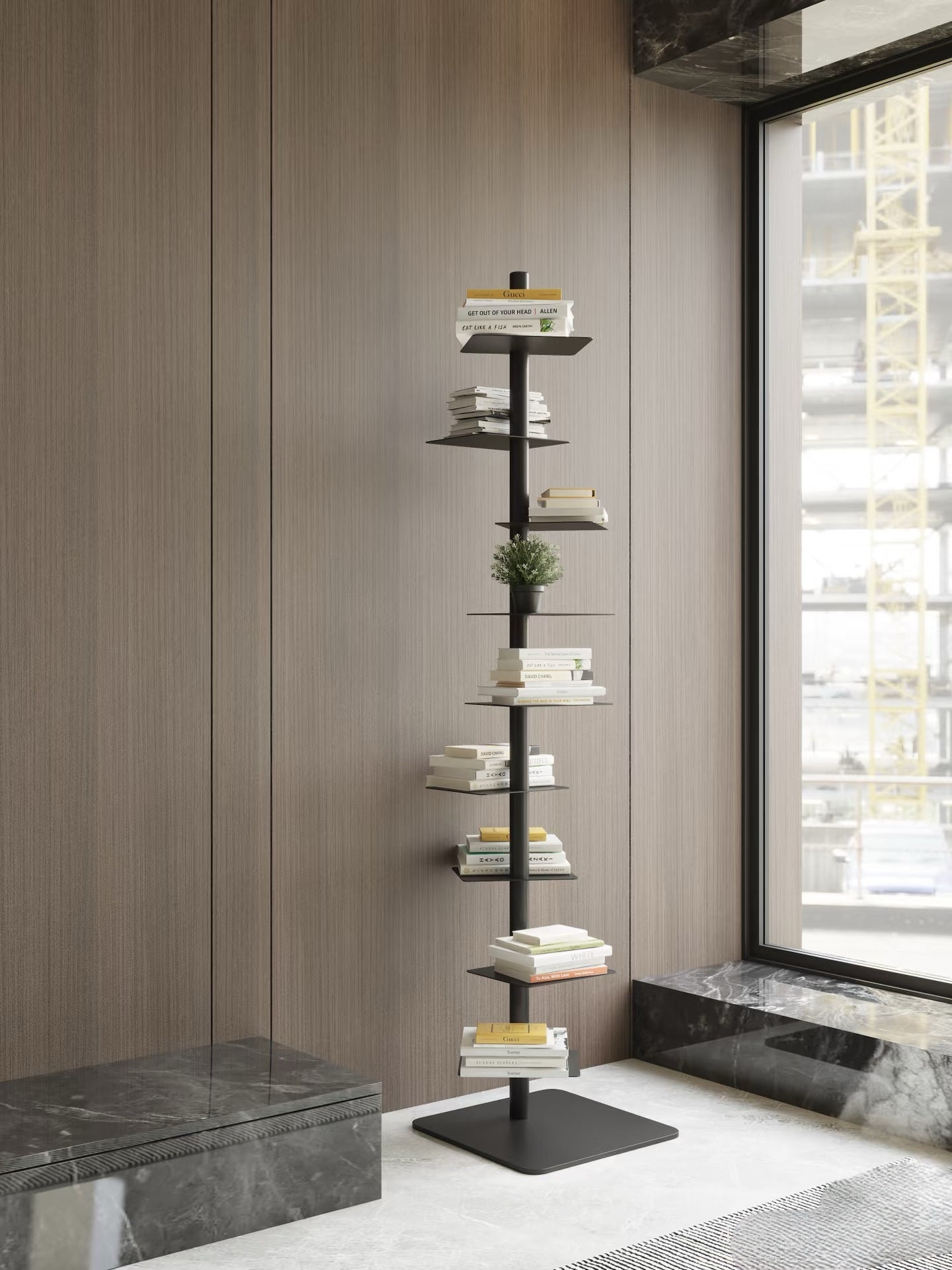 Soporte para plantas flotante de acero industrial Elara Haus