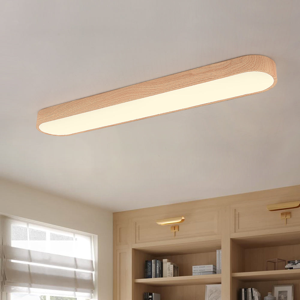 Elara Haus Japandi Roble Natural Ovalado LED Flush Mount