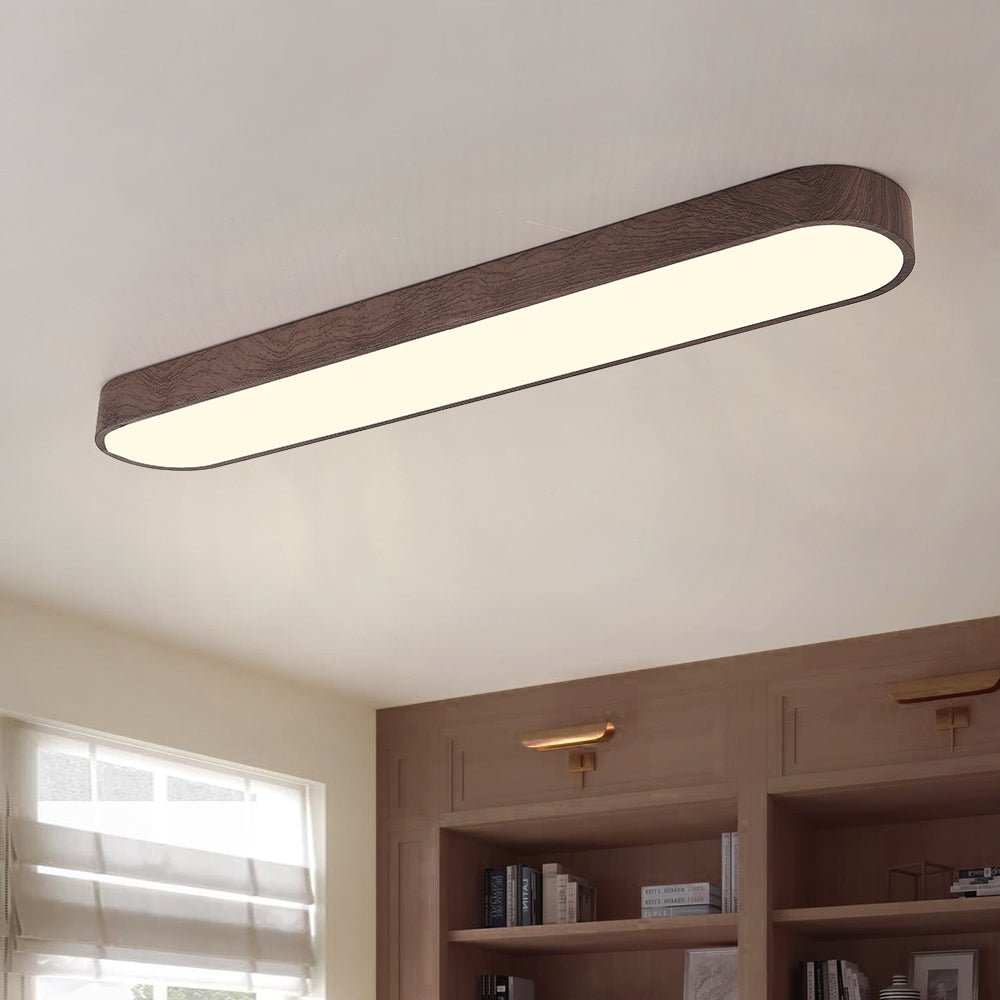 Elara Haus Japandi Roble Natural Ovalado LED Flush Mount