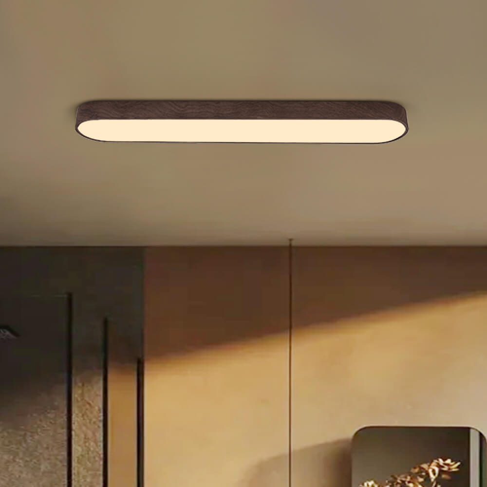 Elara Haus Japandi Roble Natural Ovalado LED Flush Mount