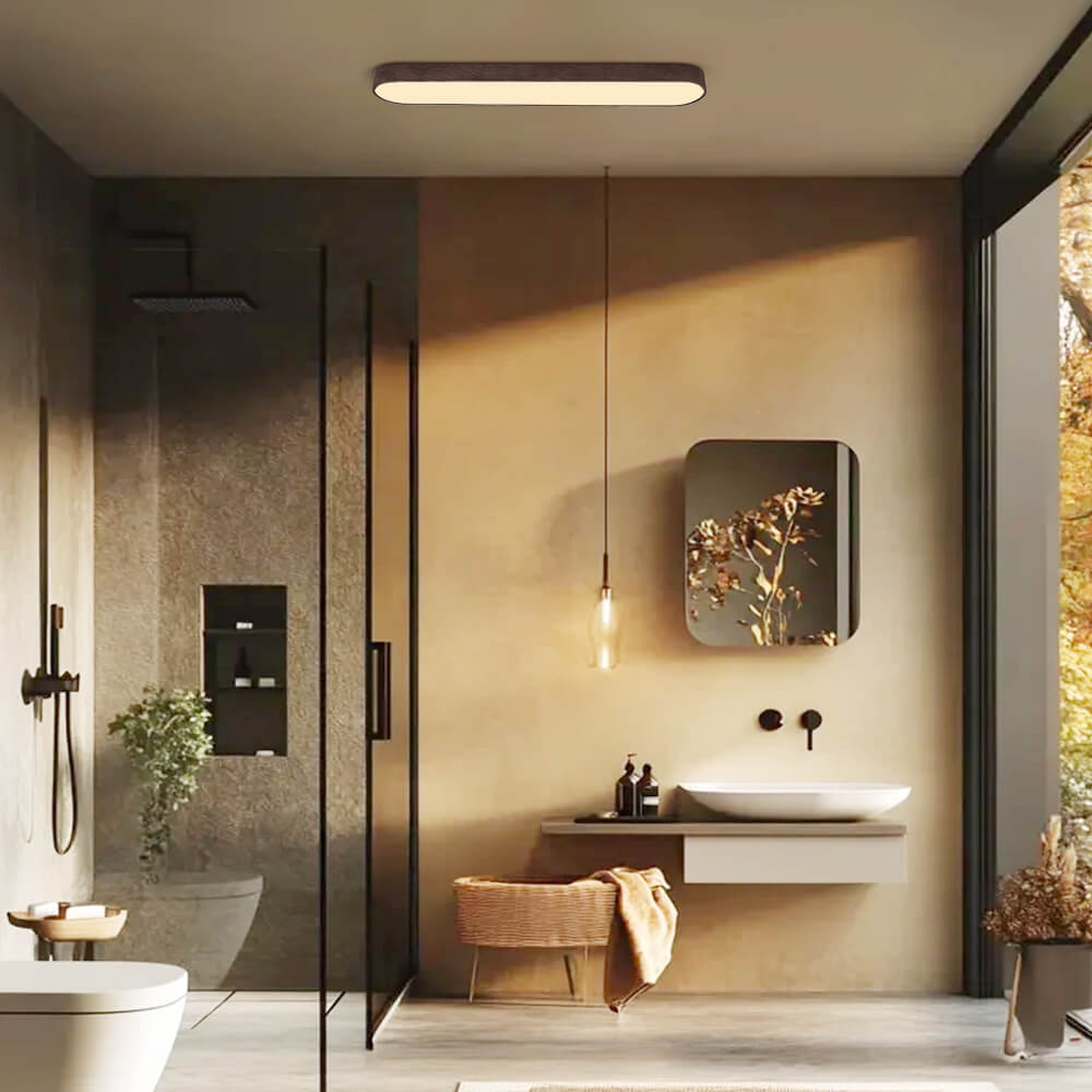 Elara Haus Japandi Roble Natural Ovalado LED Flush Mount
