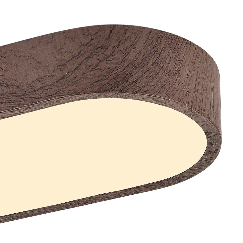 Elara Haus Japandi Roble Natural Ovalado LED Flush Mount