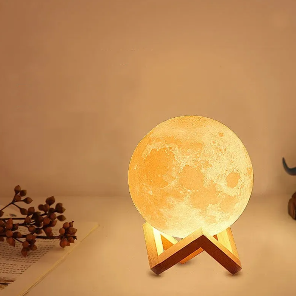 Lámpara LED Luna Elara Haus - Luz Nocturna Recargable Sin Cable, 16 Colores y Control Remoto