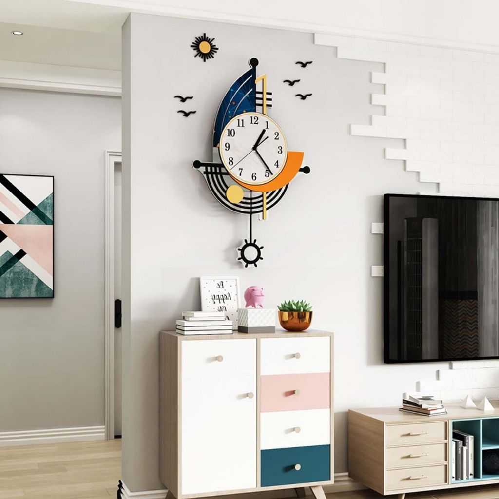 Reloj de Pared Grande de Vela con Diseño Náutico