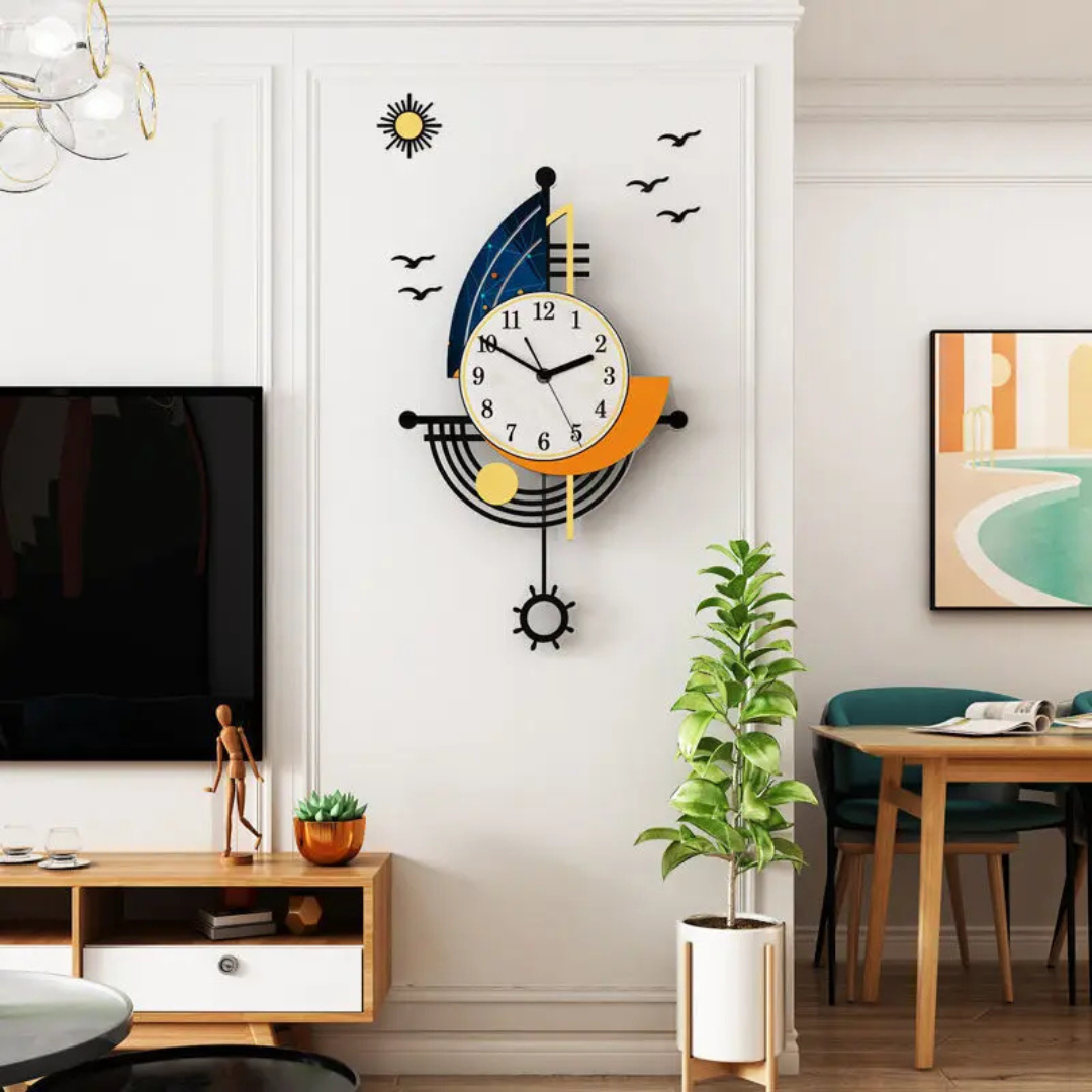 Reloj de Pared Grande de Vela con Diseño Náutico