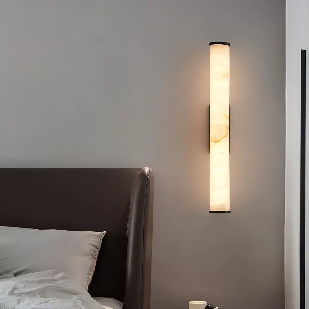 Aplique de pared de columna de alabastro de lujo Elara Haus