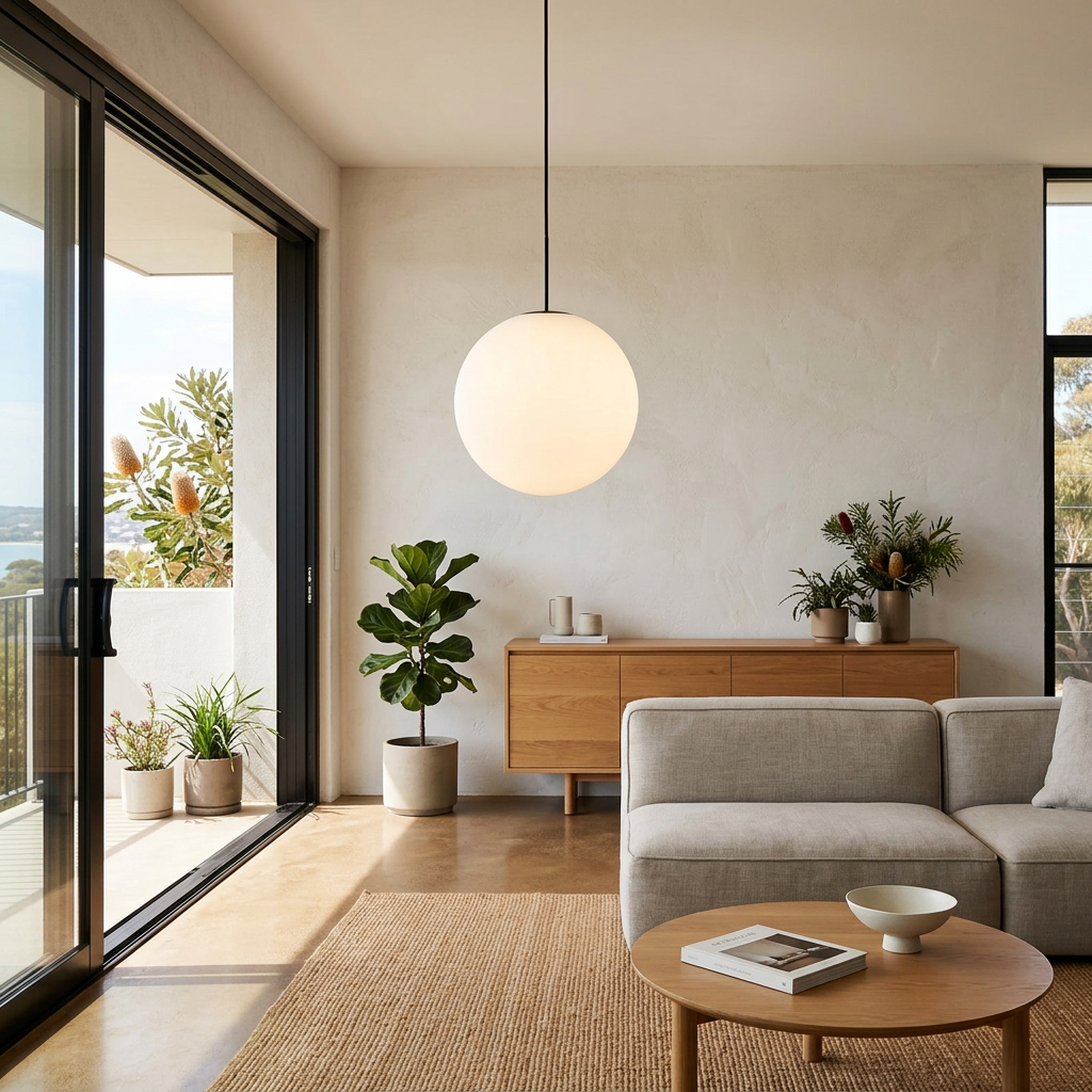 Lámpara Colgante de Vidrio Esmerilado Minimalista Elara Haus