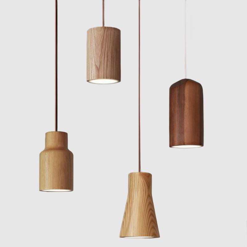 Elara Haus Lámpara Colgante de Cono de Madera Minimalista