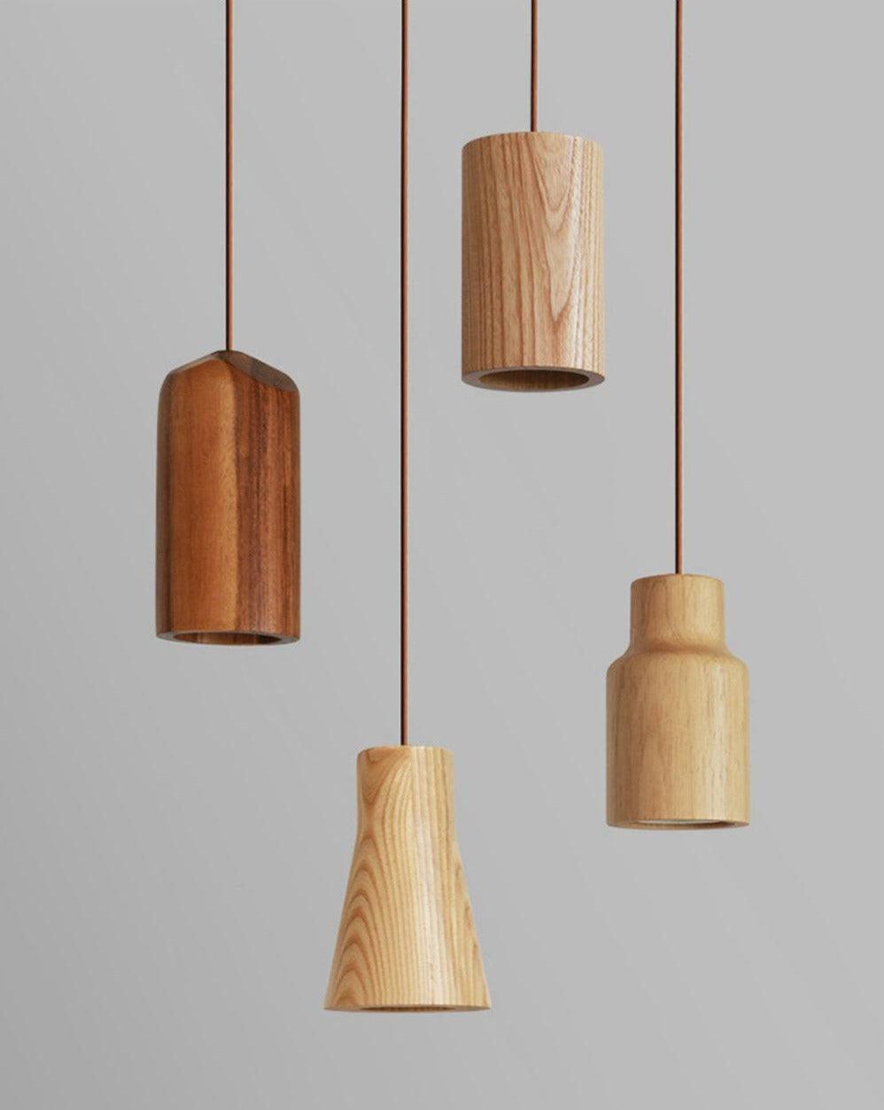 Elara Haus Lámpara Colgante de Cono de Madera Minimalista