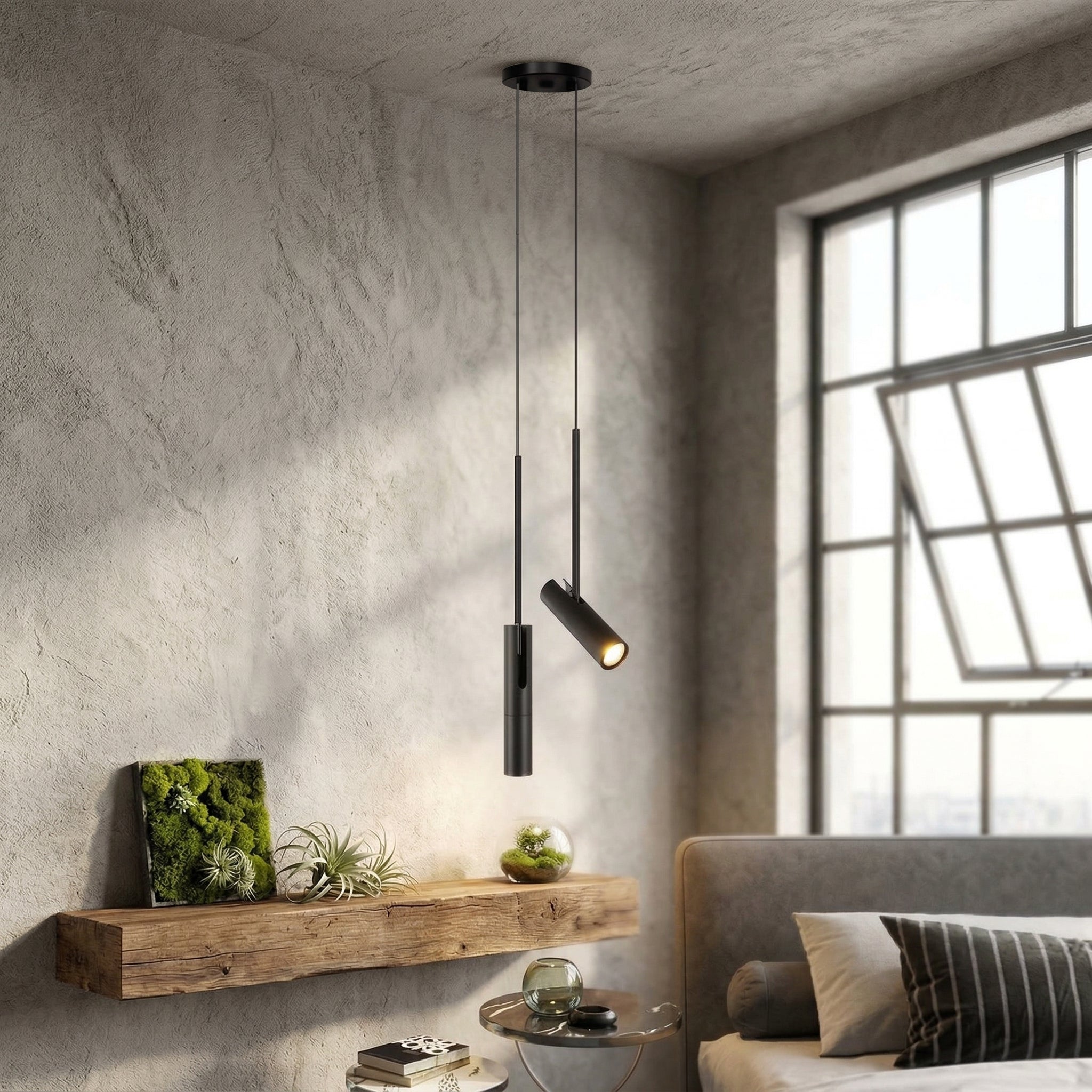 Lámpara Colgante de Metal Ajustable de Diseño Arquitectónico Moderno