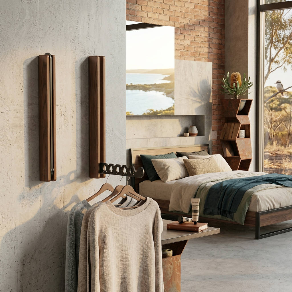 Elara Haus Modern Timber Collapsible Hanger Rail