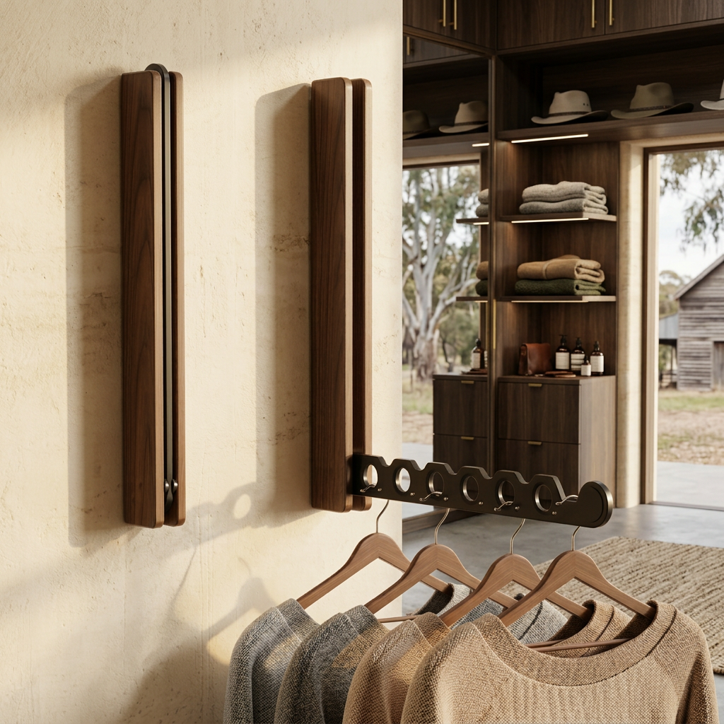 Elara Haus Modern Timber Collapsible Hanger Rail