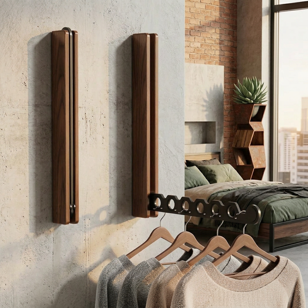 Elara Haus Modern Timber Collapsible Hanger Rail