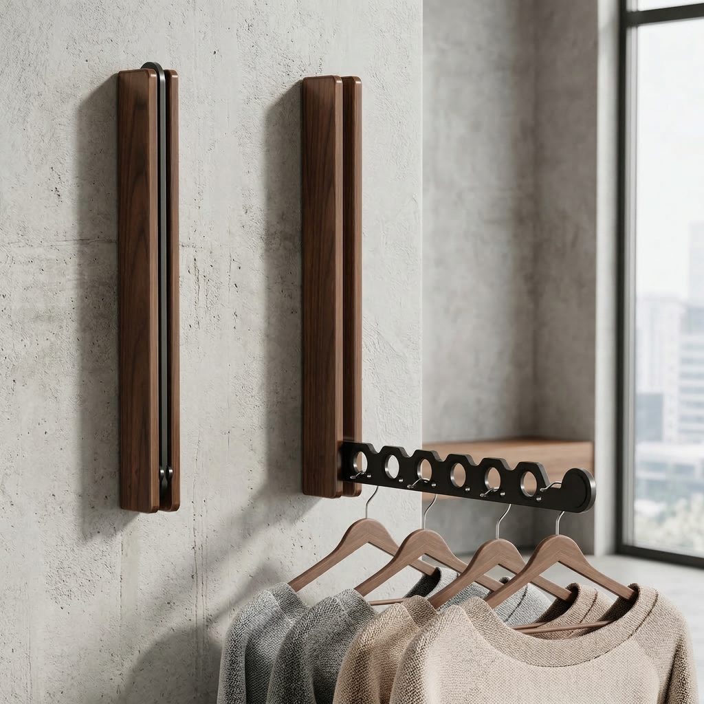 Elara Haus Modern Timber Collapsible Hanger Rail