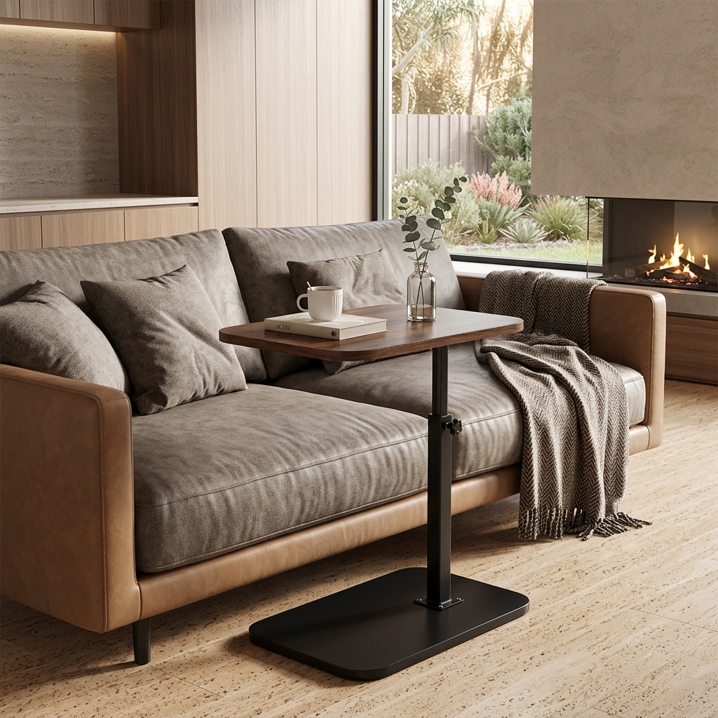Mesa para portátil sobre la cama de madera moderna