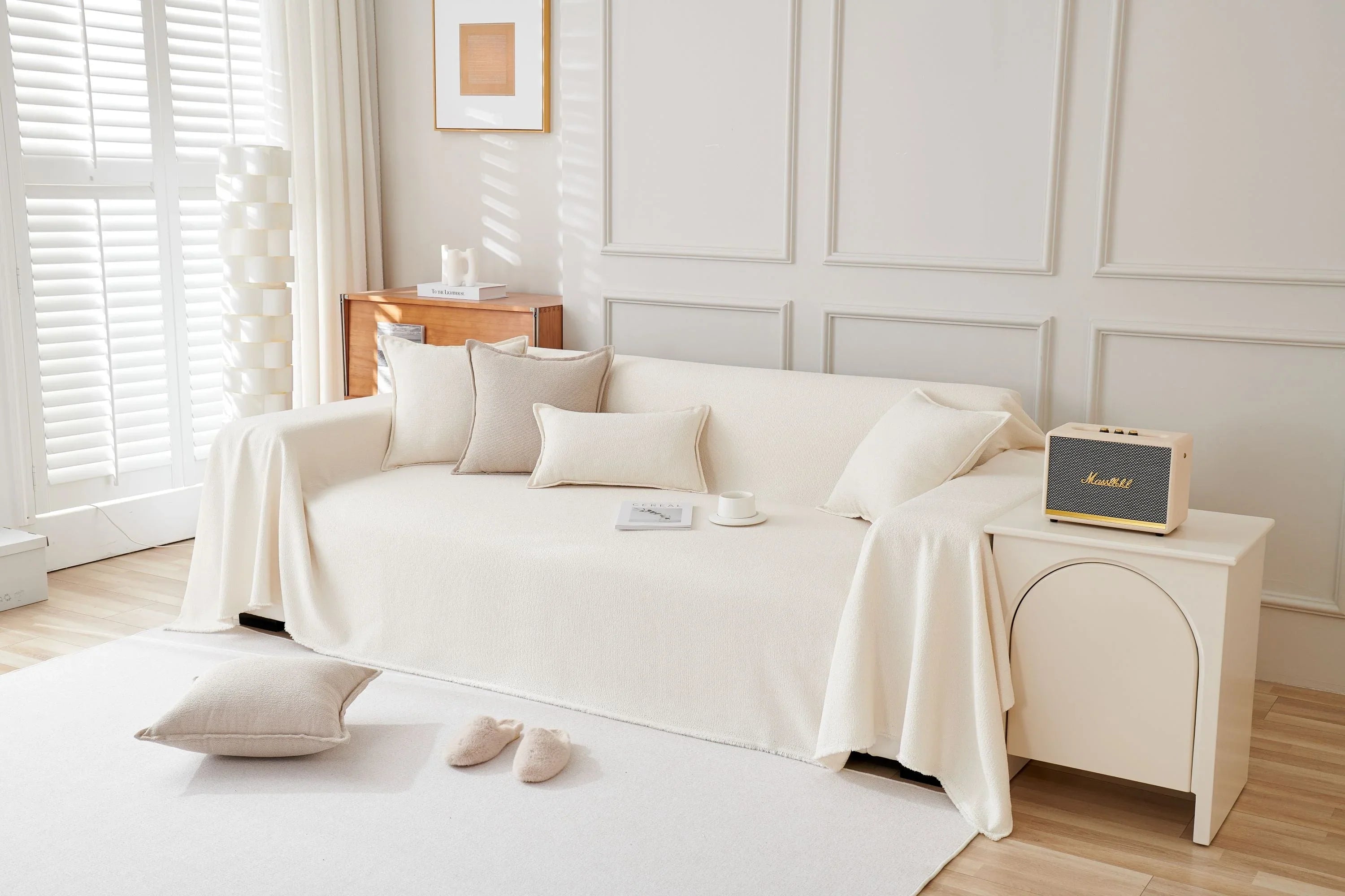 Elara Haus Mousoon Throw - Blanco Roto