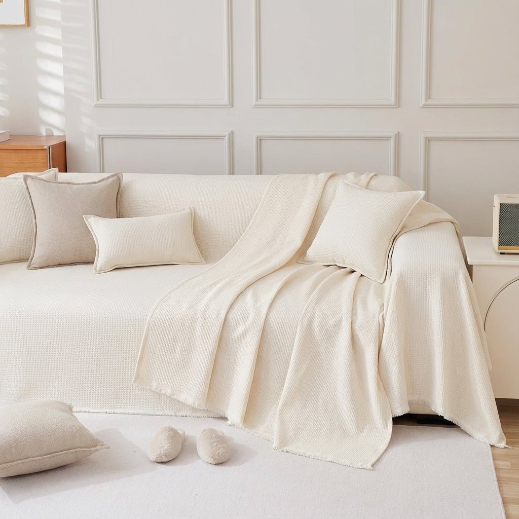 Elara Haus Mousoon Throw - Blanco Roto