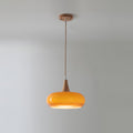 Elara Haus Lámpara Colgante de Vidrio y Madera Nórdica - Luz de Comedor Escandi