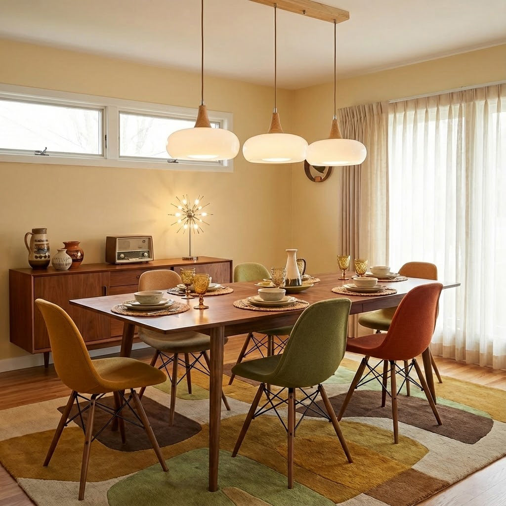 Elara Haus Lámpara Colgante de Vidrio y Madera Nórdica - Luz de Comedor Escandi