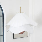 Lámpara Colgante Iluminación de Cocina en Metal y Tela