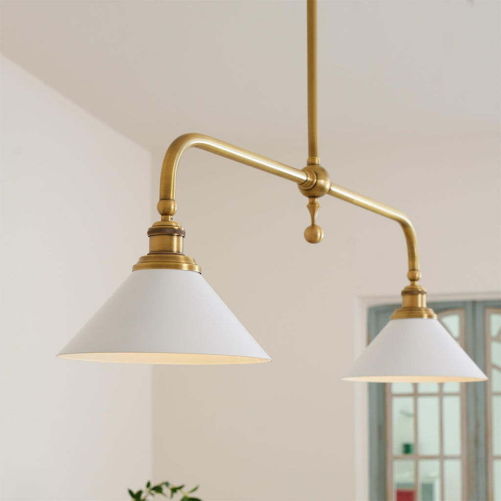 Lámpara Colgante - Iluminación Colgante de Metal y Vidrio Vintage para Cocina
