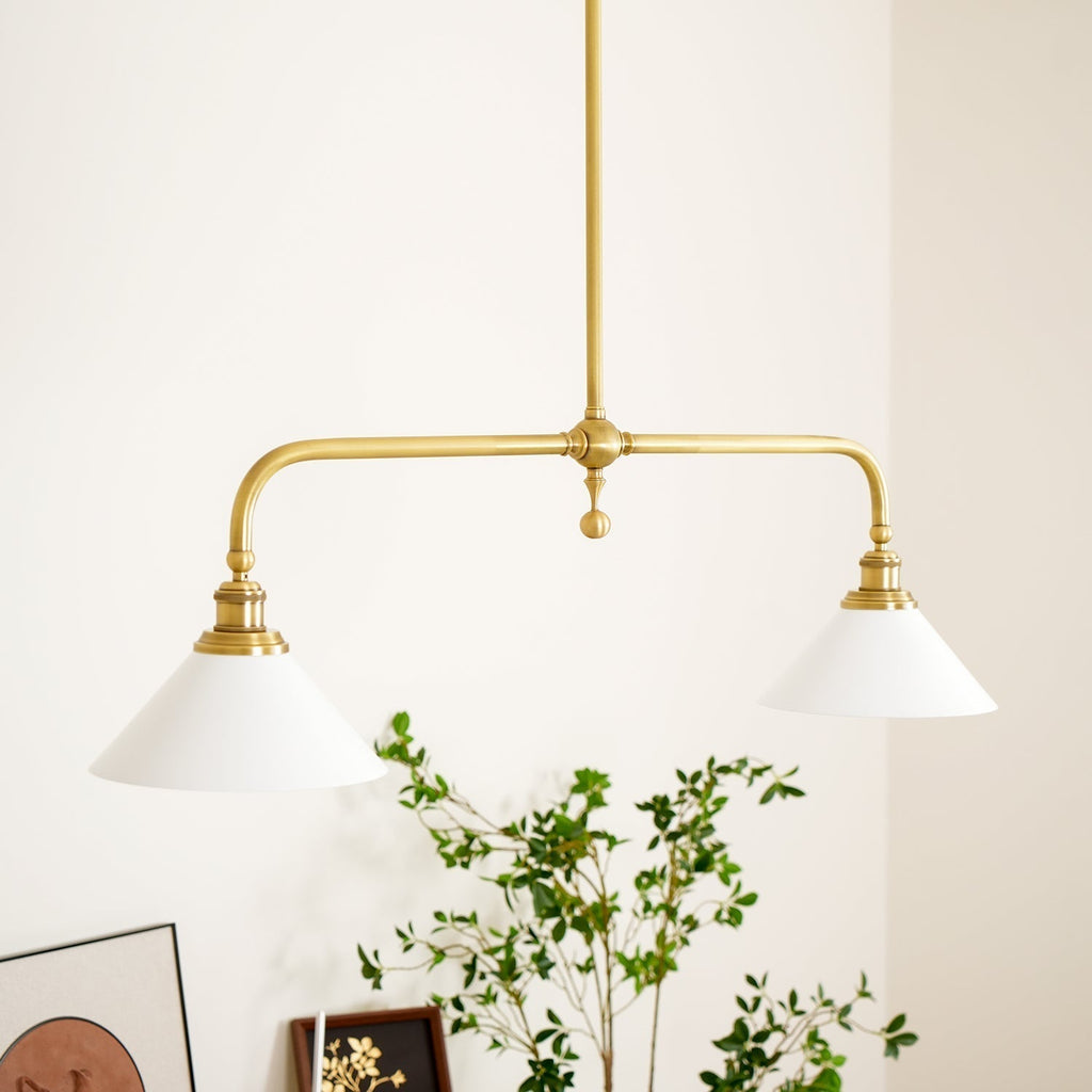 Lámpara Colgante - Iluminación Colgante de Metal y Vidrio Vintage para Cocina
