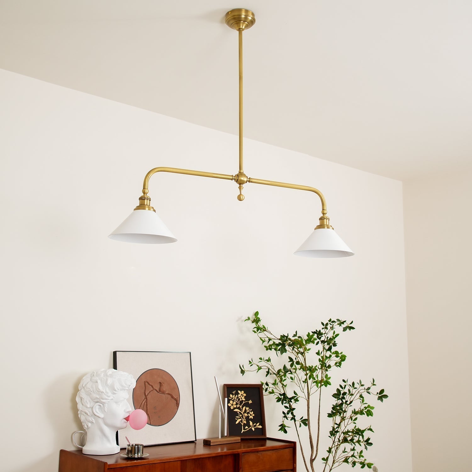 Lámpara Colgante - Iluminación Colgante de Metal y Vidrio Vintage para Cocina