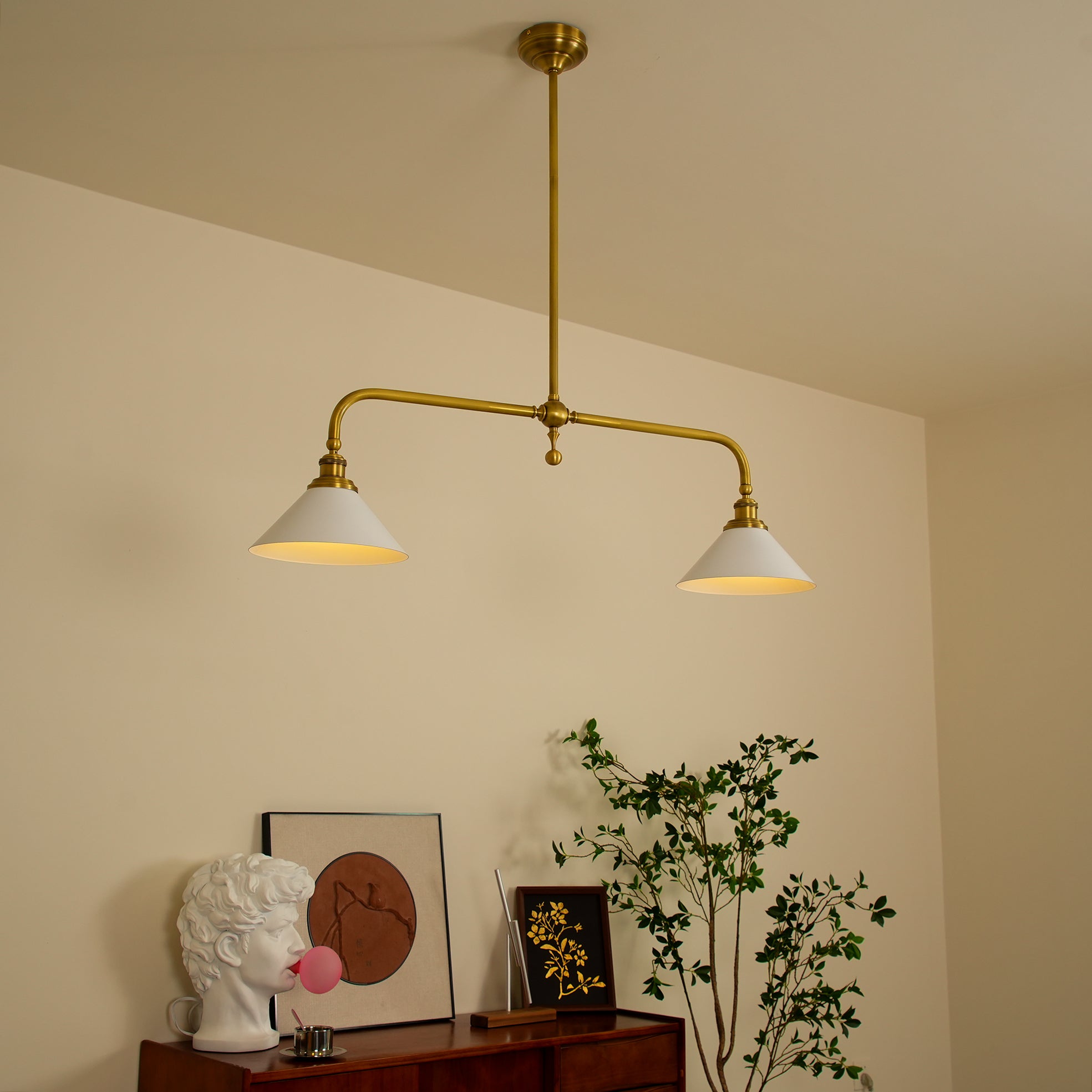 Lámpara Colgante - Iluminación Colgante de Metal y Vidrio Vintage para Cocina