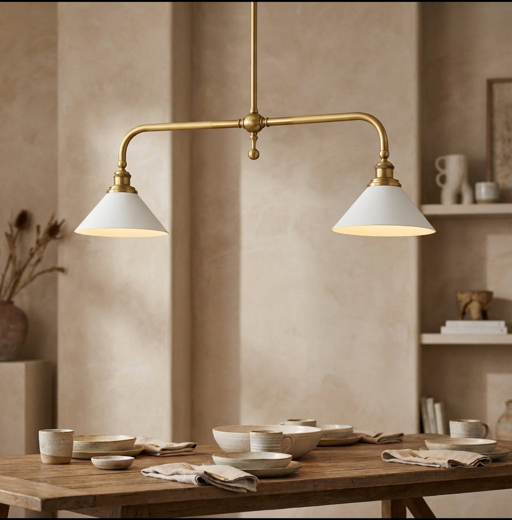 Lámpara Colgante - Iluminación Colgante de Metal y Vidrio Vintage para Cocina