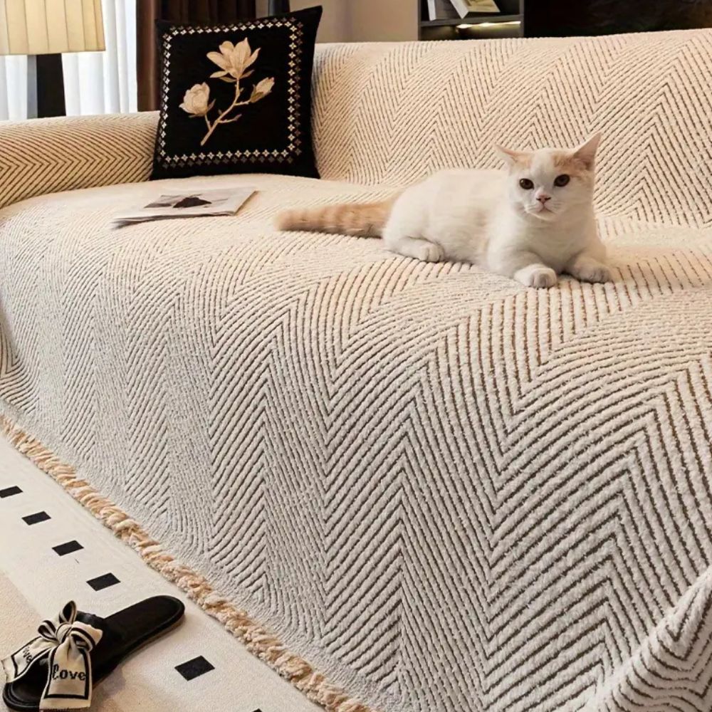 Protector de Sofá Premium - Manta de Patrón Herringbone