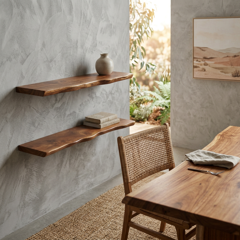 Estante Característico de Madera Dura Australiana Rústica Elara Haus