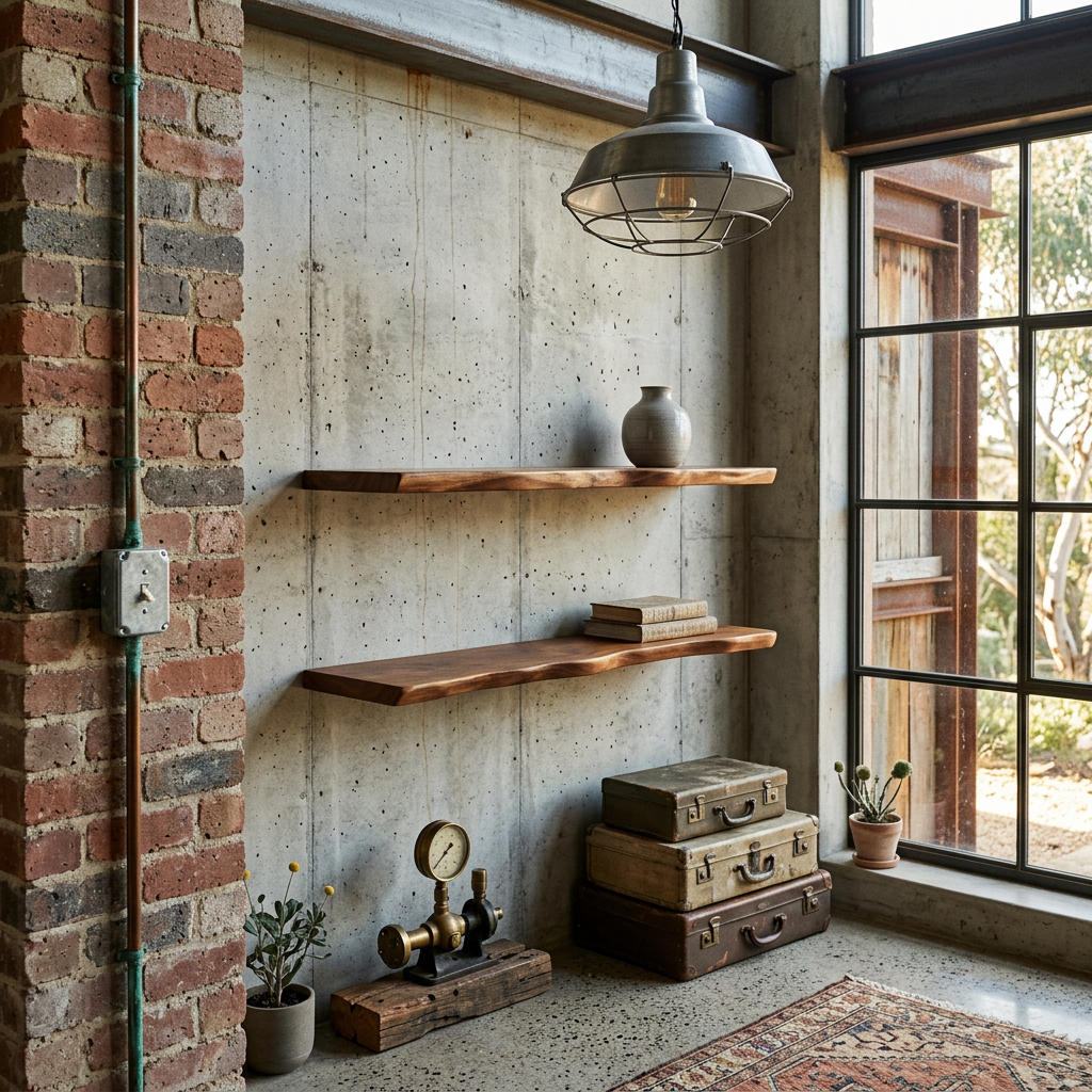 Estante Característico de Madera Dura Australiana Rústica Elara Haus