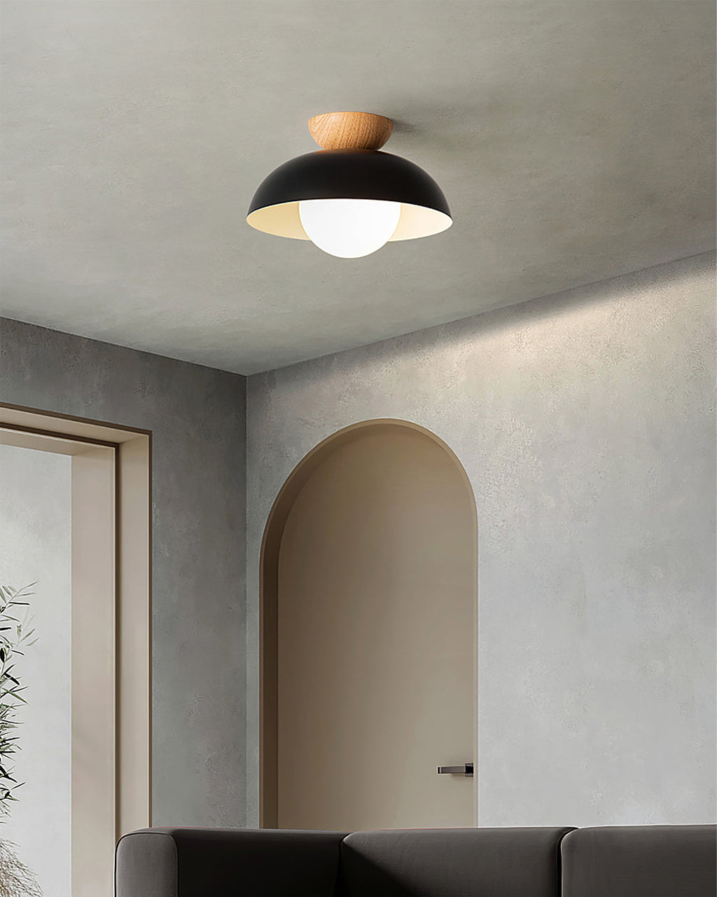 Lámpara de Techo Estilo Escandinavo Elara Haus - Luz Redonda de Metal y Vidrio