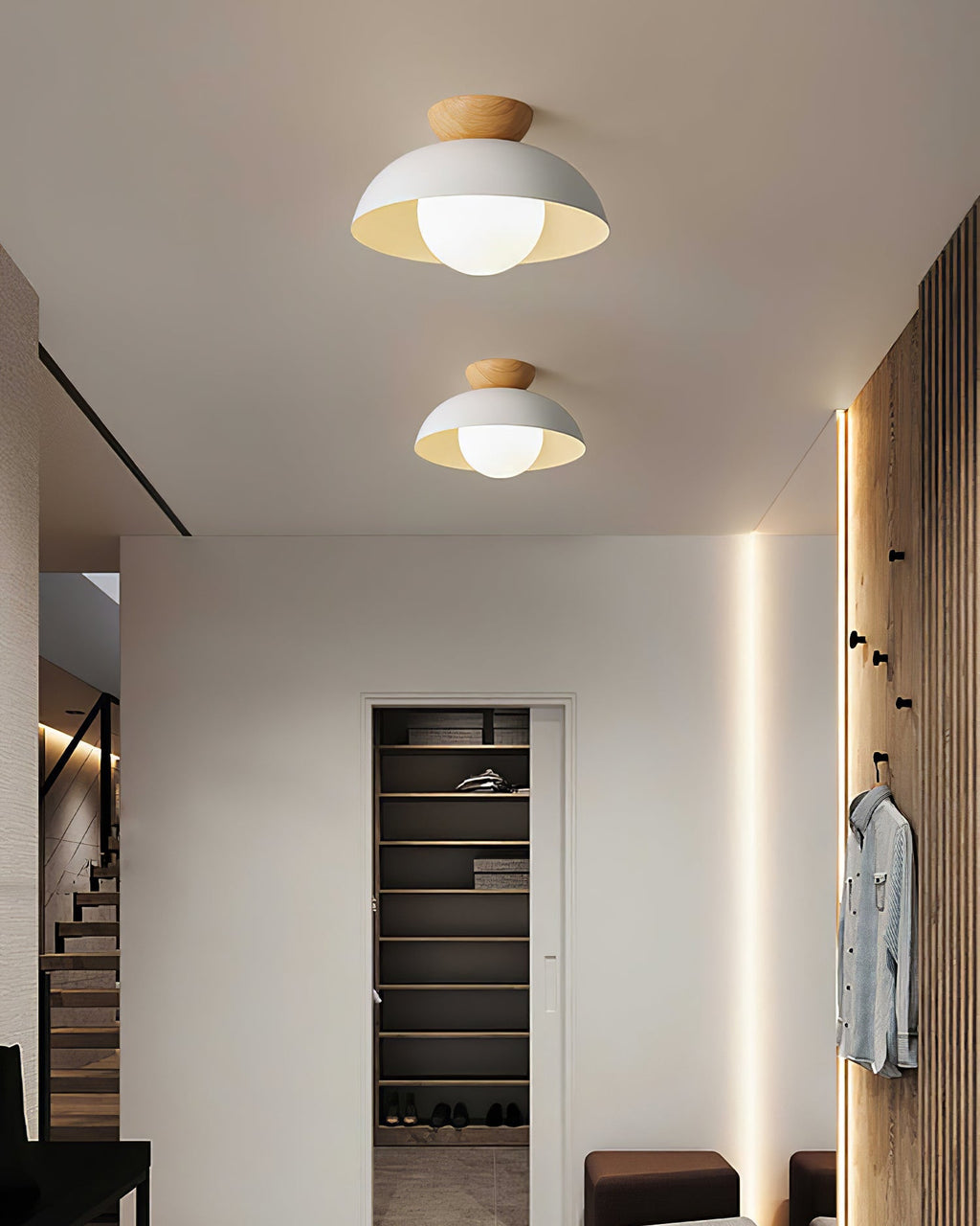 Lámpara de Techo Estilo Escandinavo Elara Haus - Luz Redonda de Metal y Vidrio
