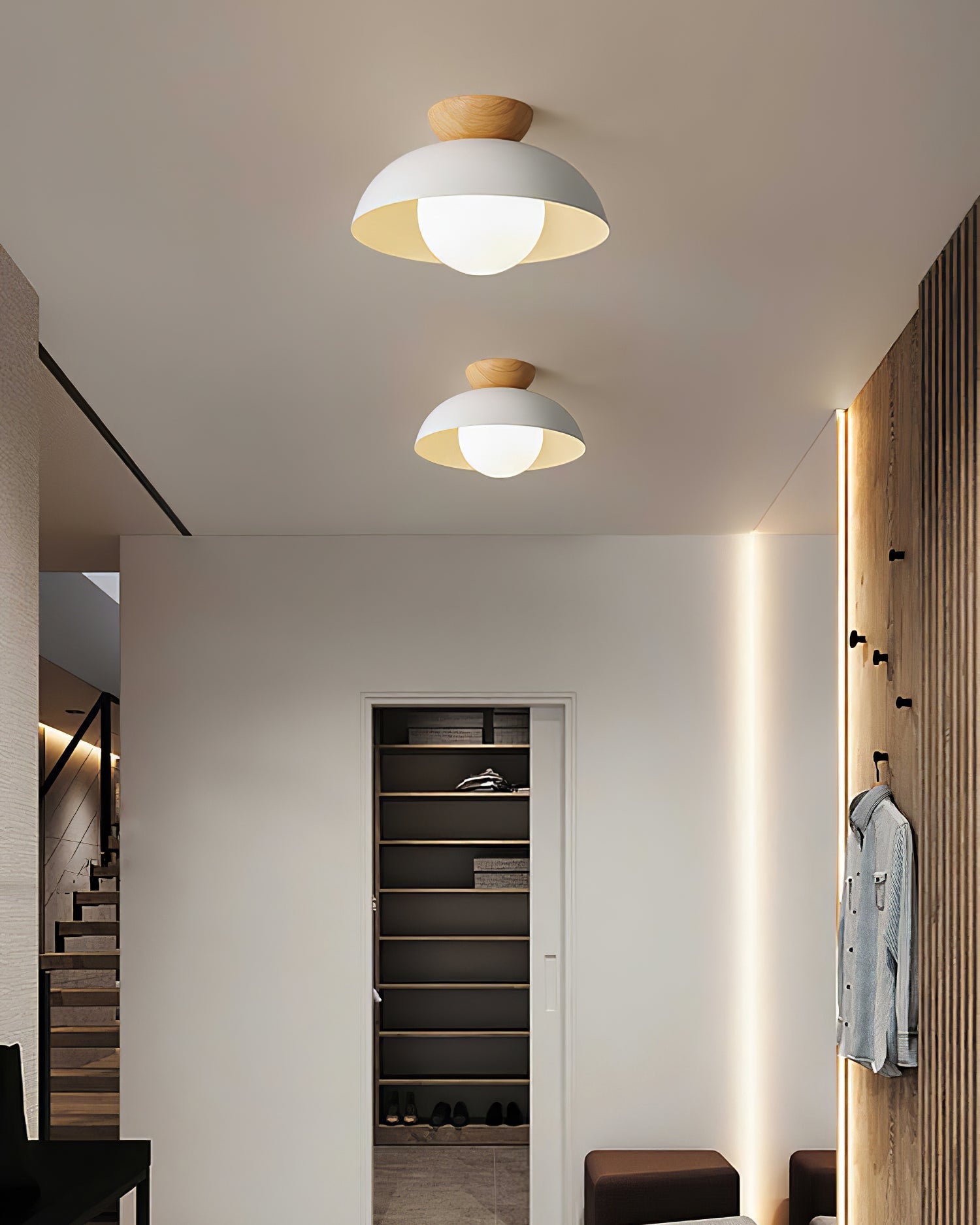 Lámpara de Techo Estilo Escandinavo Elara Haus - Luz Redonda de Metal y Vidrio