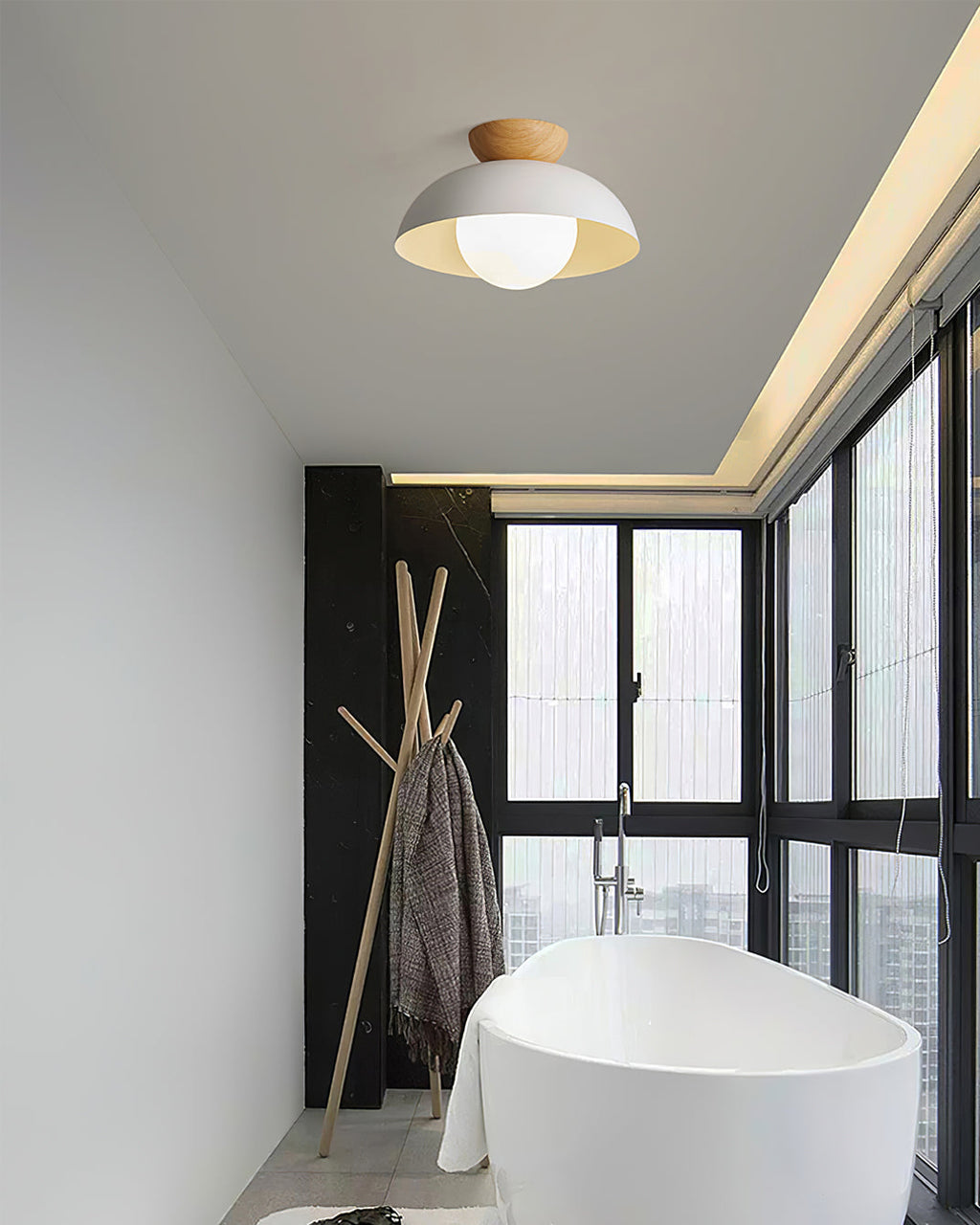 Lámpara de Techo Estilo Escandinavo Elara Haus - Luz Redonda de Metal y Vidrio