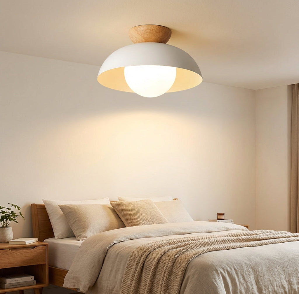 Lámpara de Techo Estilo Escandinavo Elara Haus - Luz Redonda de Metal y Vidrio